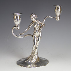 WMF Pair of Art Nouveau Silver Plated Candelabra