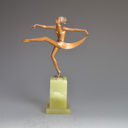 Josef Loernzl Art Deco Bronze Scarf Dancer (c.1925)