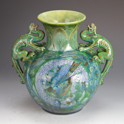 Brannam Barnstaple North Devon Dragon Handled Vase (1898)