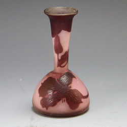 Emile Galle (French 1846-1904) Art Nouveau Orchid Cameo Glass Vase