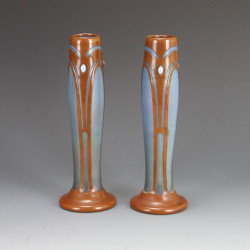 Pair of Secessionist Iridescent Glass Vases (c.1905)