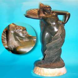 Maurice Guiraud-Rivière Fan Dancer Bronze Figure