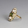 Art Nouveau Gold Tourmaline and Pearl Ring