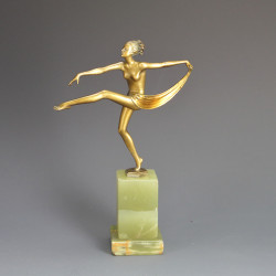 Josef Lorenzl Art Deco Bronze Scarf Dancer (c.1925)
