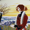 Carl Luber for Johann Von Schwarz Art Nouveau Tubelined Tiled Tray