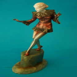 Josef Lorenzl Red Dancer Female Bronze & Ivory Figure