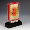Art Deco Silver and Enamel Table Clock. Swiss