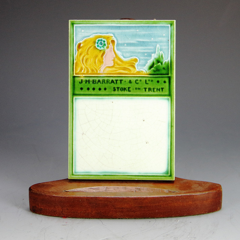 Early 20th Century Art Nouveau Advertising Note Block Tile