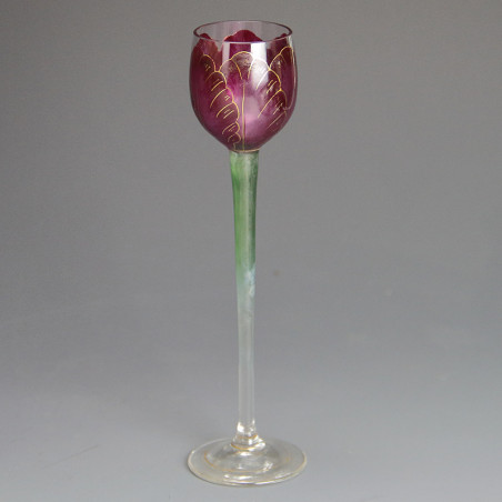 Fritz Heckert Art Nouveau Enamelled and Gilded Liquer Glass (c.1890)