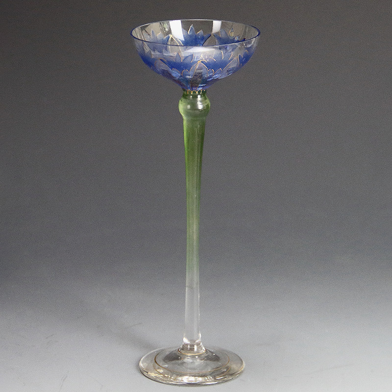Fritz Heckert Art Nouveau Enamelled and Gilded Liqueur Glass (c.1890)