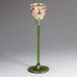 Fritz Heckert Art Nouveau Enamelled and Gilded Liqueur Glass (c.1880)