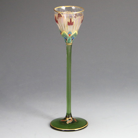Fritz Heckert Art Nouveau Enamelled and Gilded Liqueur Glass (c.1880)
