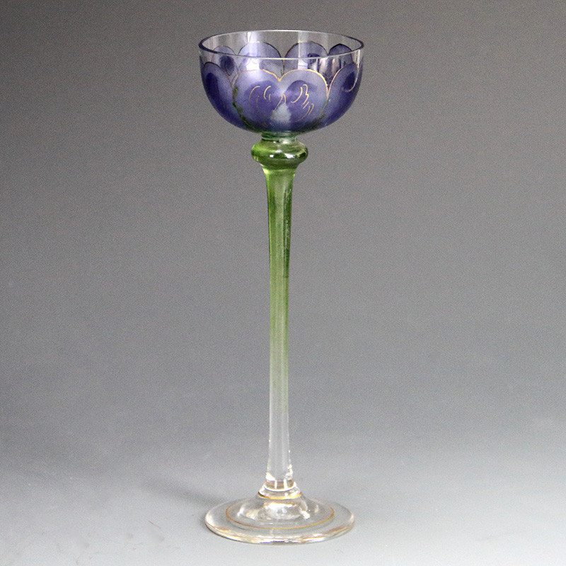 Fritz Heckert Art Nouveau Enamelled and Gilded Liqueur Glass (c.1890)
