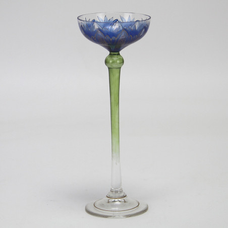 Fritz Heckert Art Nouveau Enamelled and Gilded Liqueur Glass (c.1890)