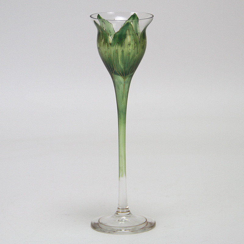 Fritz Heckert Art Nouveau Enamelled and Gilded Liqueur Glass (c.1890)