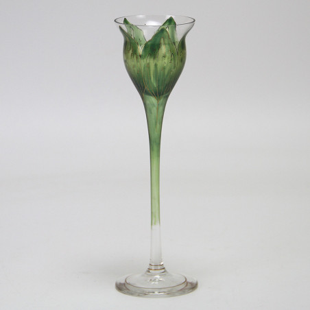 Fritz Heckert Art Nouveau Enamelled and Gilded Liqueur Glass (c.1890)
