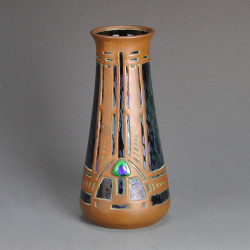 Johann Loetz Art Nouveau Vase with Copper Overlay (c.1905)