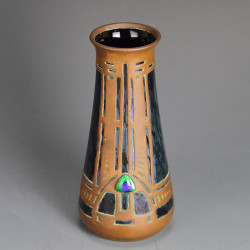 Johann Loetz Art Nouveau Vase with Copper Overlay