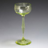 Ten Art Nouveau Vaseline / Uranium Wine Glasses