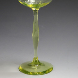 Ten Art Nouveau Vaseline / Uranium Wine Glasses