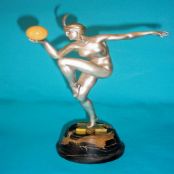 Maurice Guiraud-Rivere Stella Nude Female Bronze & Marble Figure