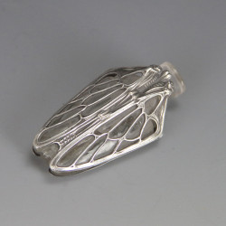Art Nouveau French Silver Mounted Glass 'Cicada' Perfume Flask
