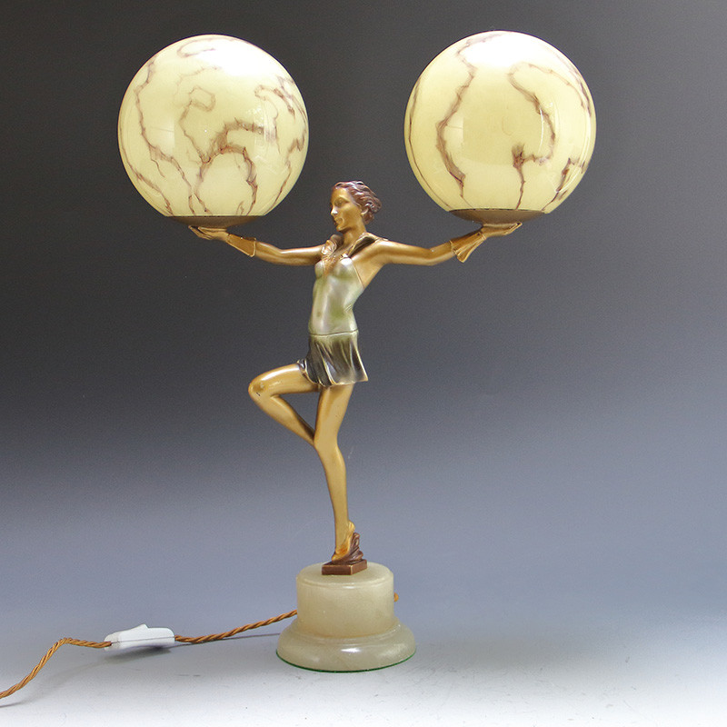 Art Deco Spelter Lady Lamp (c.1930)