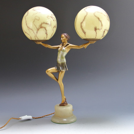 Art Deco Spelter Lady Lamp (c.1930)
