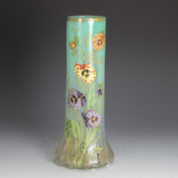 Mont Joye Legras Art Nouveau Enameled Glass Vases