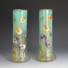 Mont Joye Legras Art Nouveau Enameled Glass Vases (c.1900)