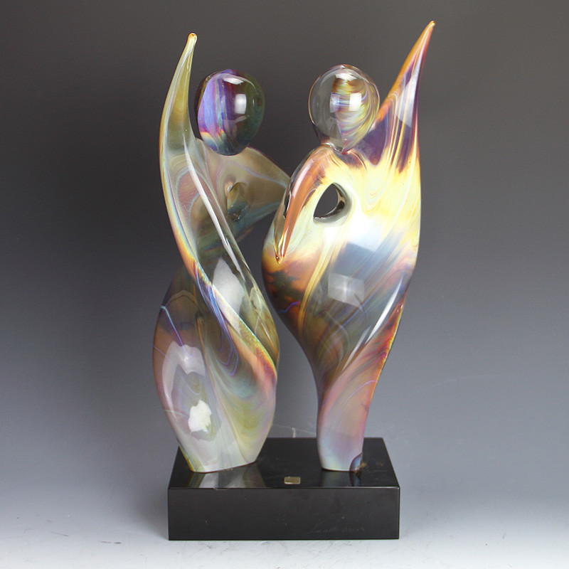 Murano Glass Sculpture 'Tango' by Oscar Zanetti