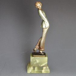 Josef Loernzl Art Deco Bronze Pyjama Girl (c.1925)