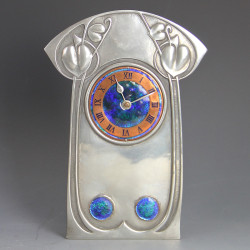 Archibald Knox for Liberty & Co Pewter and Enamel Clock 0370 (c.1903)