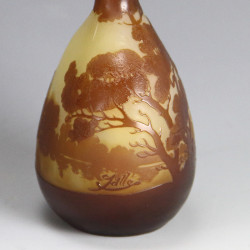 Emile Galle (French, 1846-1904) Art Nouveau Cameo Landscape Glass Vase