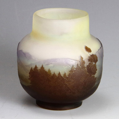 Emile Galle (French 1846-1904) Art Nouveau Cameo Landscape Vase (c.1880)
