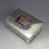 Tudric Pewter Cedar Lined Cigarette Box with Enamel Panel