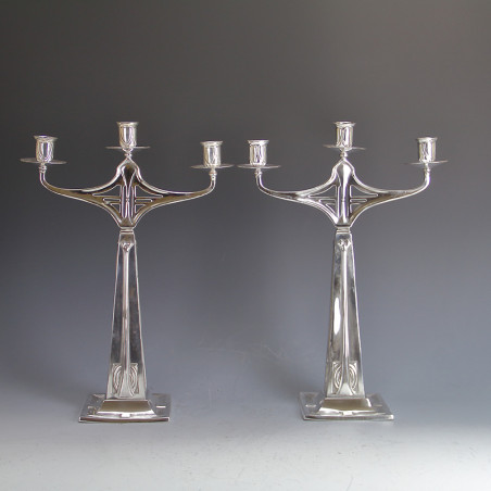 Austrian Secessionist Silver Plated Candelabra (c.1905)