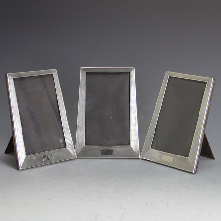 Three Art Deco Silver Photo Frames Birmingham (1929) Three Art Deco Silver Photo Frames Birmingham (1929)
