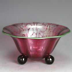 Johann Loetz Art Nouveau Titania Iridescent Footed Bowl (c.1905)