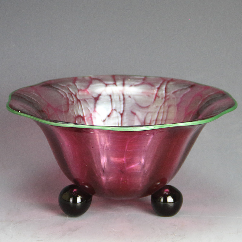 Johann Loetz Art Nouveau Titania Iridescent Footed Bowl (c.1905)