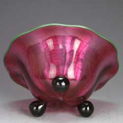 Johann Loetz Art Nouveau Titania Iridescent Footed Bowl