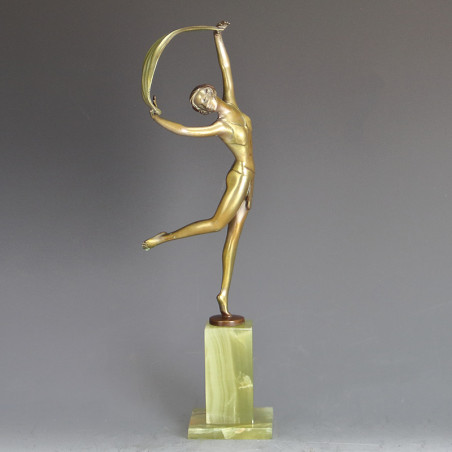 Josef Lorenzl Art Deco Bronze Scarf Dancer (c.1925)
