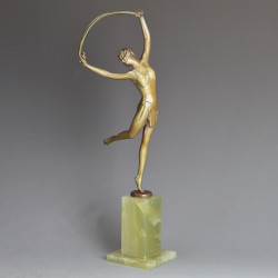 Josef Lorenzl Art Deco Bronze Scarf Dancer