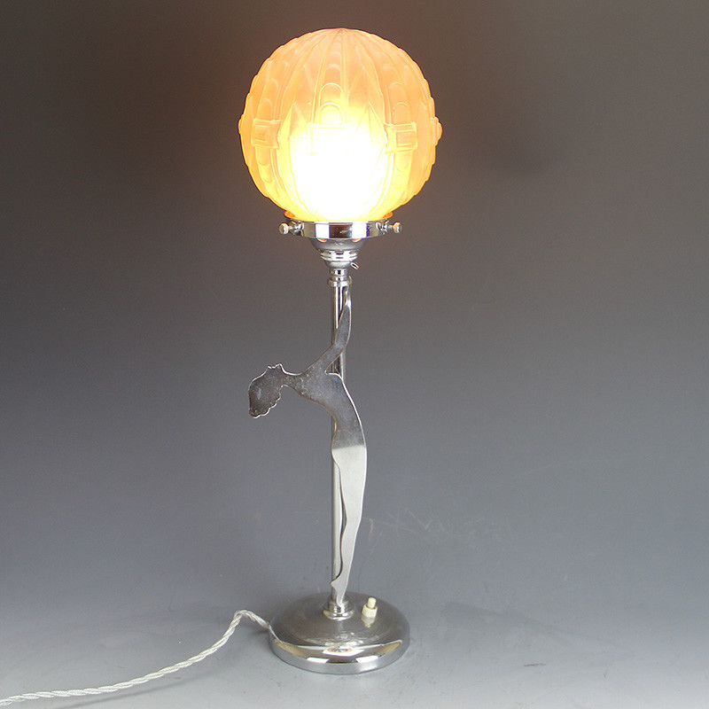 Art Deco Chromed Table Lamp (c.1925)