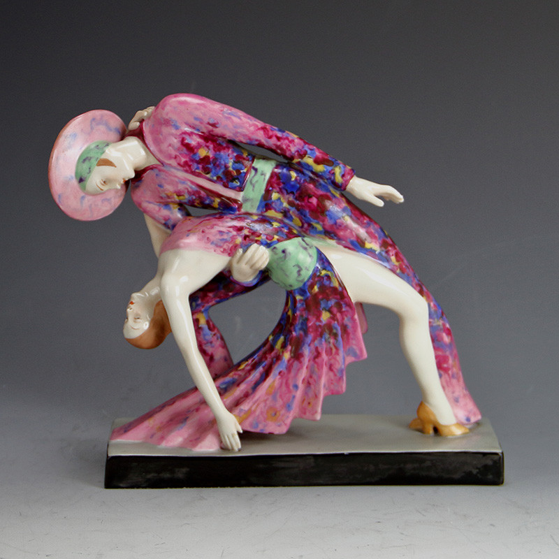 Royal Dux, Art Deco Flamenco Dancers (c.1930)