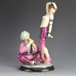 Royal Dux Art Deco Bohemian Figures After Arabian Nights (c.1930)
