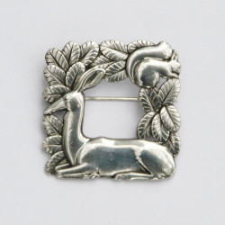 Georg Jensen Silver Deer and Squirrel Brooch (c.1950)