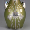 Johann Loetz Art Nouveau Iridescent Glass and Silver Vase