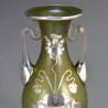 Johann Loetz Art Nouveau Iridescent Glass and Silver Vase