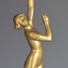 Art Deco Spelter Lamp with Original Glass Globe